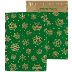 Golden Green Snowflakes - 14.5x19