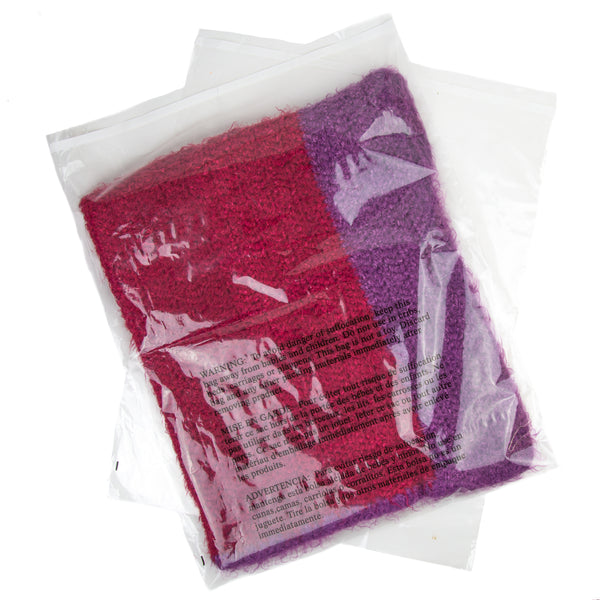 Clear Poly Bags - Suffocation Warning - Self Seal - 20x24"