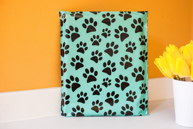 Aqua Paw Prints - 14.5x19