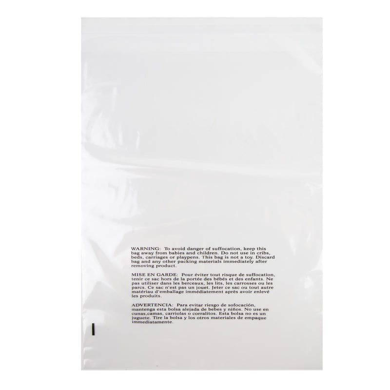 10x13" Poly Bags - Suffocation Warning - Self Seal