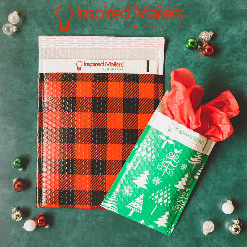 Christmas Trees Bubble Mailers - 10x13 - Pack of 25