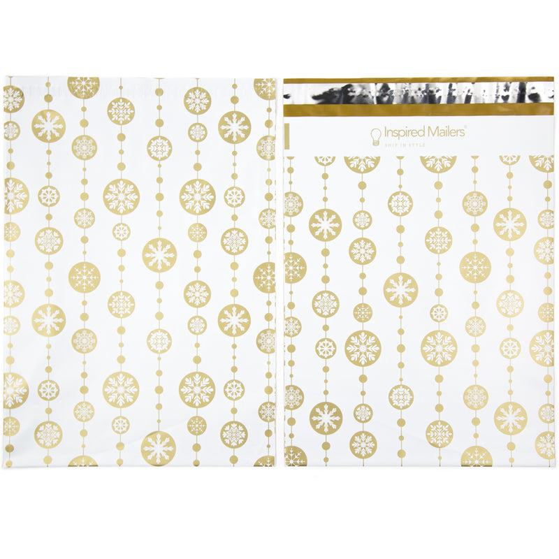 10x13 Holiday Variety Pack - Christmas Trees & Snowflakes, Rose Gold Christmas Trees, Gold Snowflake Baubles