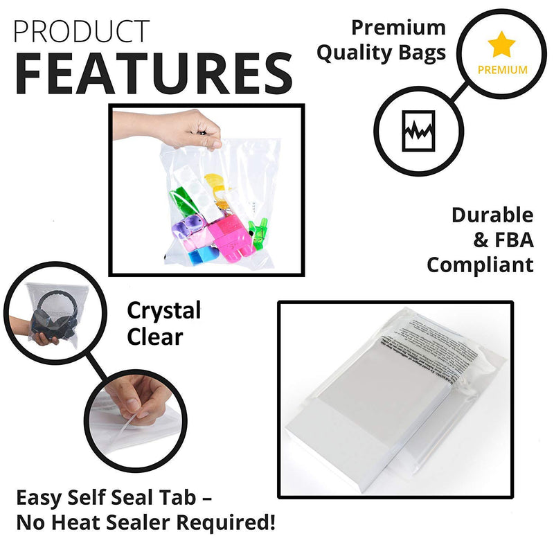 Combo Pack 16x22", 20x24", 24x28 Clear Poly Bags - Suffocation Warning