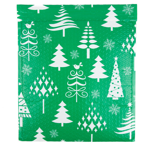 Inspired Mailers Bubble Mailers Green Christmas Trees Bubble Mailers - 12x15 - Pack of 10