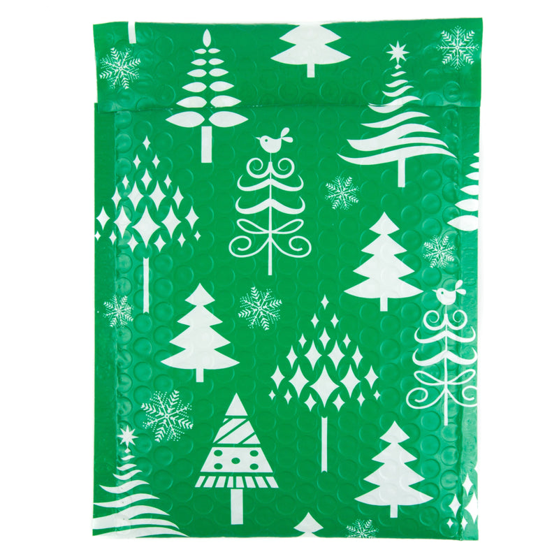 Inspired Mailers Bubble Mailers Green Christmas Trees Bubble Mailers - 6x9 - Pack of 10