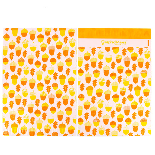 Inspired Mailers Flat Poly Mailers Autumn Acorns - 10x13