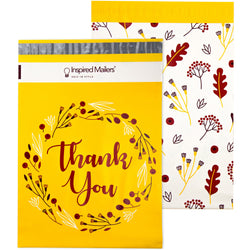 Inspired Mailers Flat Poly Mailers Autumn Thank You - 10x13