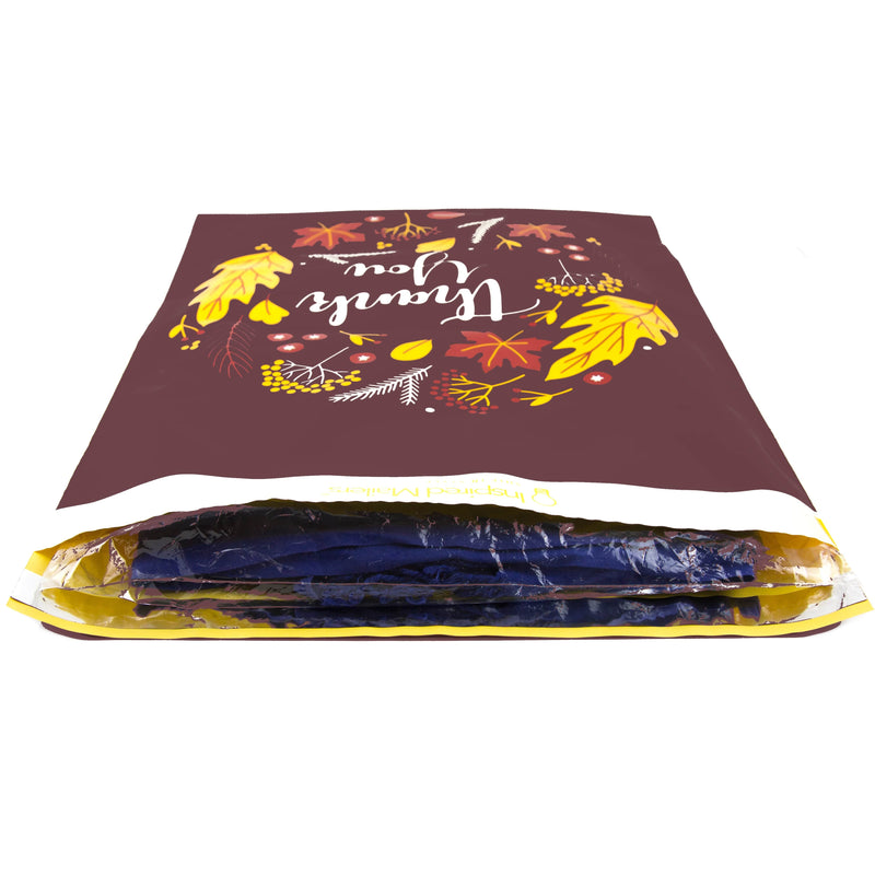 Inspired Mailers Flat Poly Mailers Autumn Thank You - 14.5x19