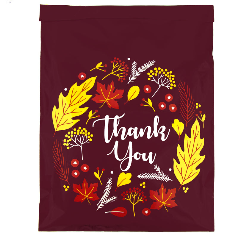 Inspired Mailers Flat Poly Mailers Autumn Thank You - 14.5x19