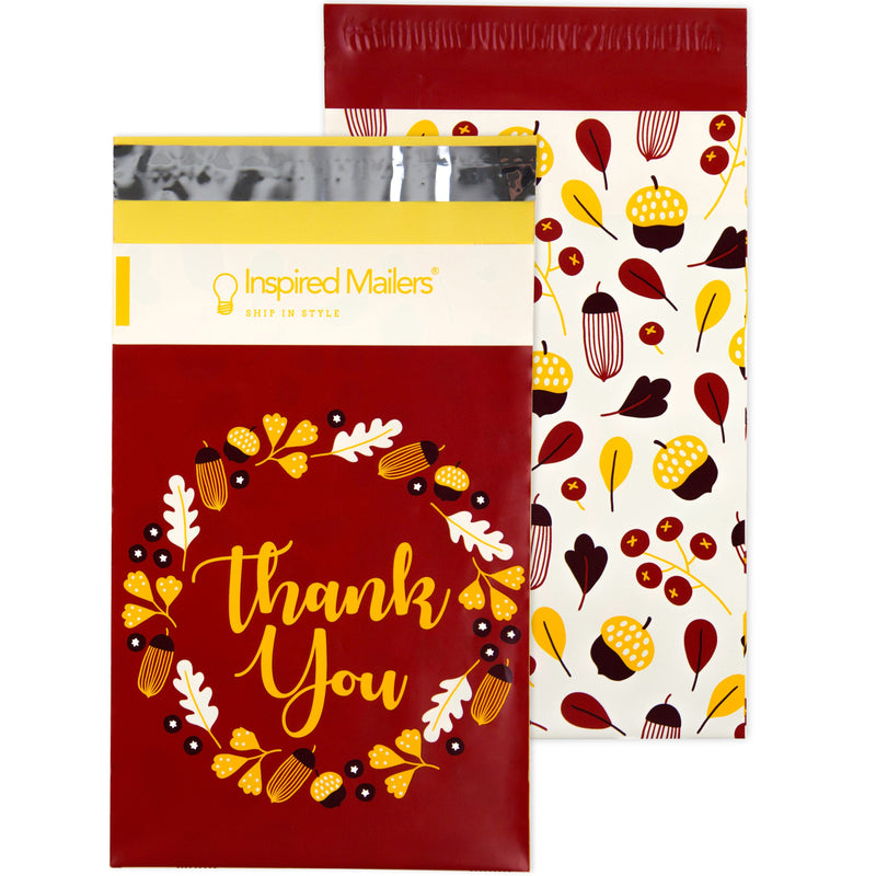 Inspired Mailers Flat Poly Mailers Autumn Thank You - 6x9