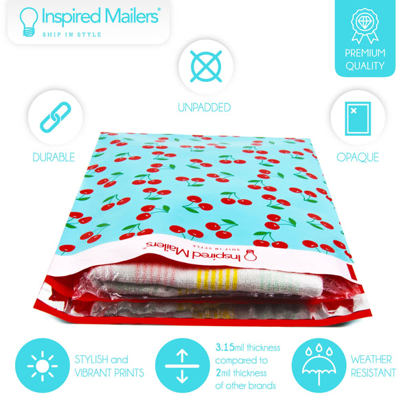 Inspired Mailers Flat Poly Mailers Blue Cherries - 14.5x19