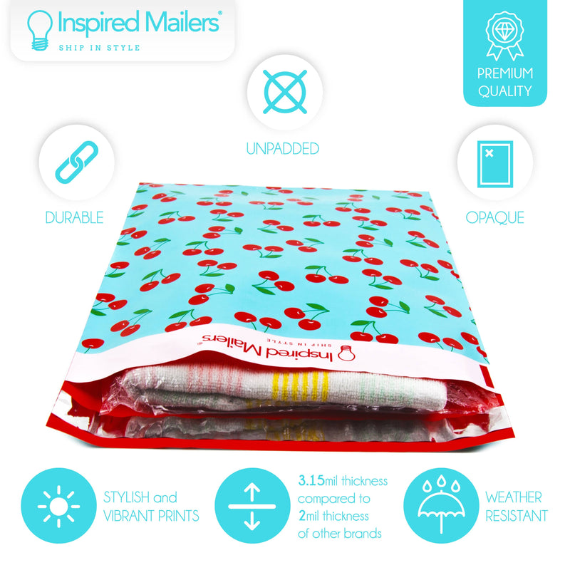 Inspired Mailers Flat Poly Mailers Blue Cherries - 14.5x19