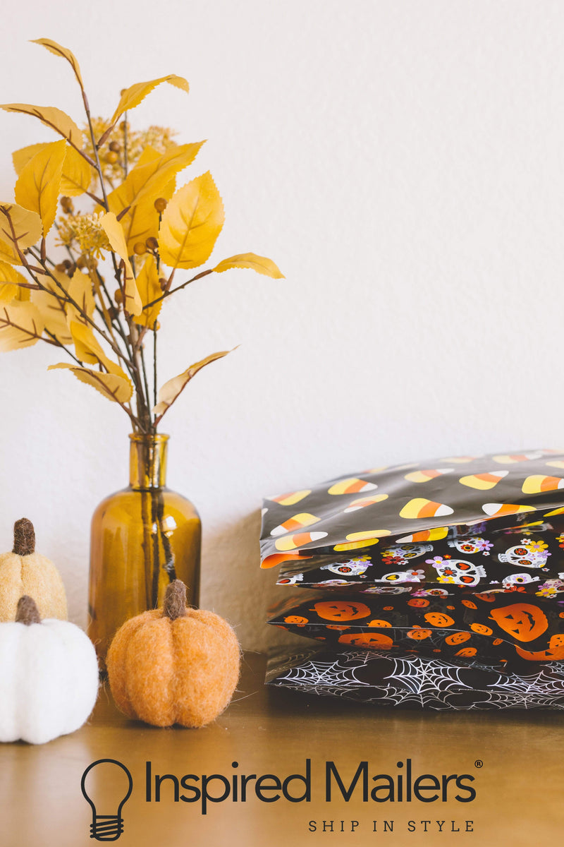 Inspired Mailers Flat Poly Mailers Halloween Spiderwebs - 10x13