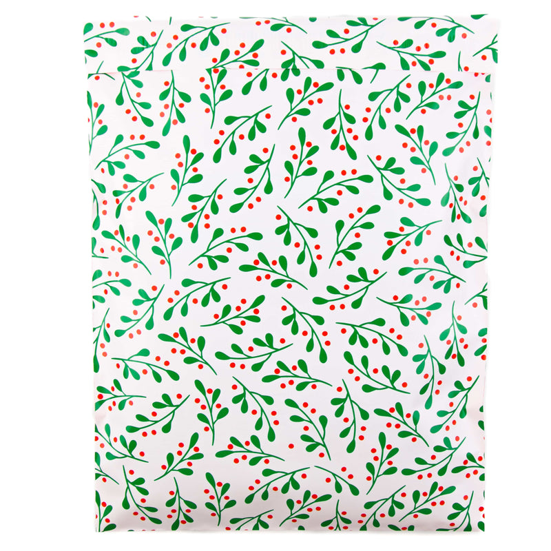 Inspired Mailers Flat Poly Mailers Holiday Mistletoe - 10x13