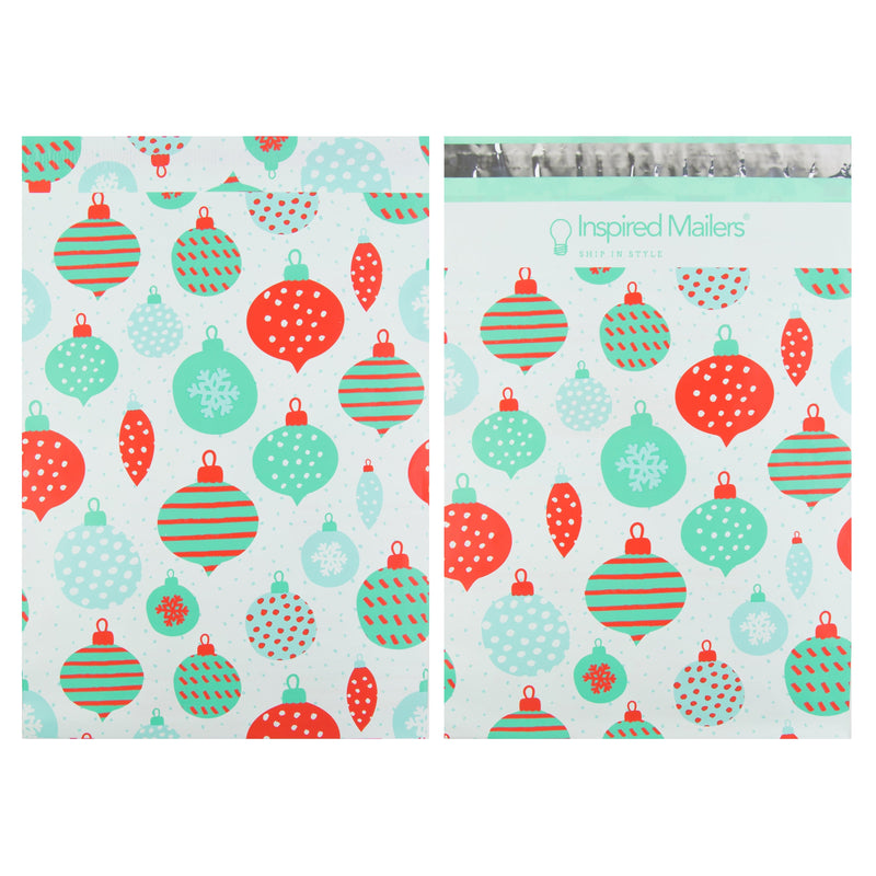 Inspired Mailers Flat Poly Mailers Holiday Ornaments - 10x13