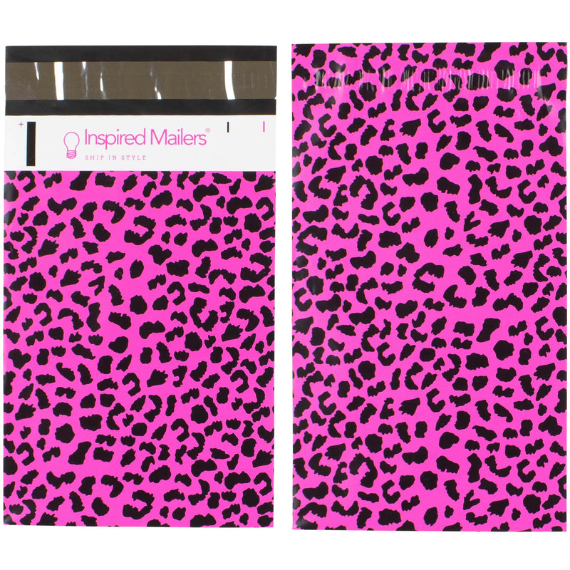 Inspired Mailers Flat Poly Mailers Hot Pink Cheetah - 6x9