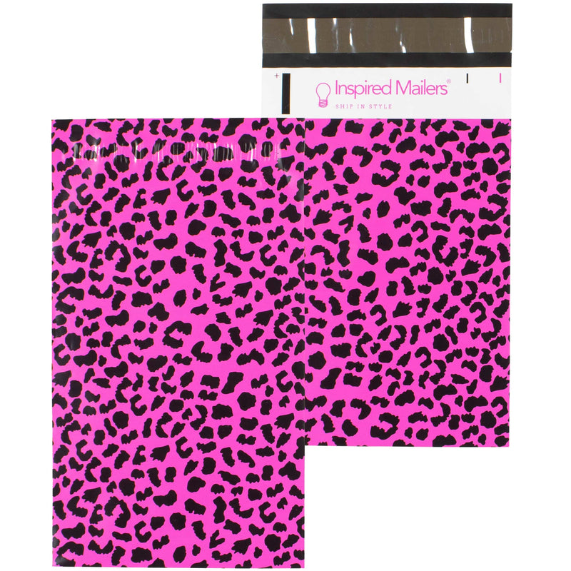 Inspired Mailers Flat Poly Mailers Hot Pink Cheetah - 6x9