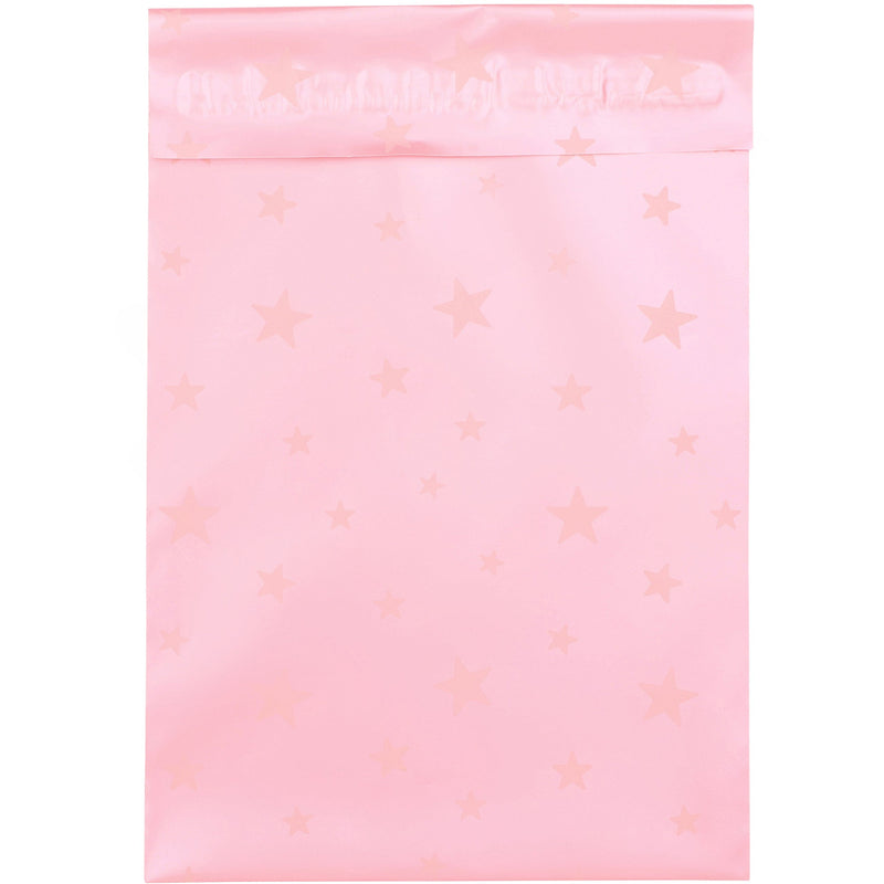 Inspired Mailers Flat Poly Mailers Pink/Rose Gold Stars - 6x9