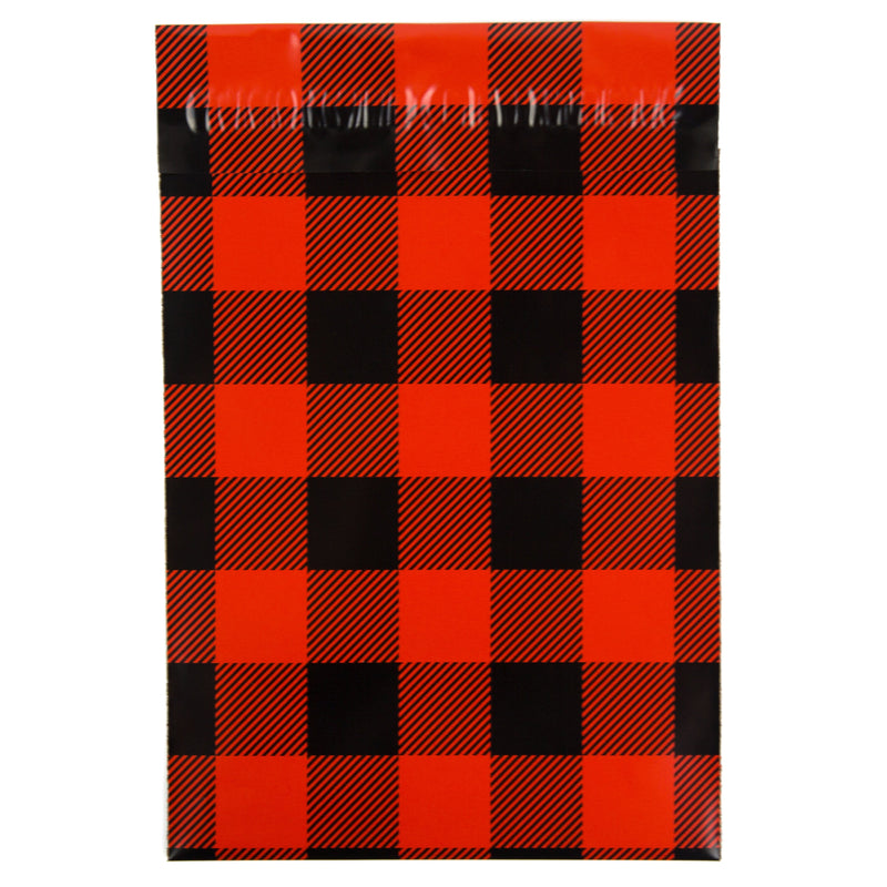 Inspired Mailers Flat Poly Mailers Plaid Buffalo (Red) - 6x9
