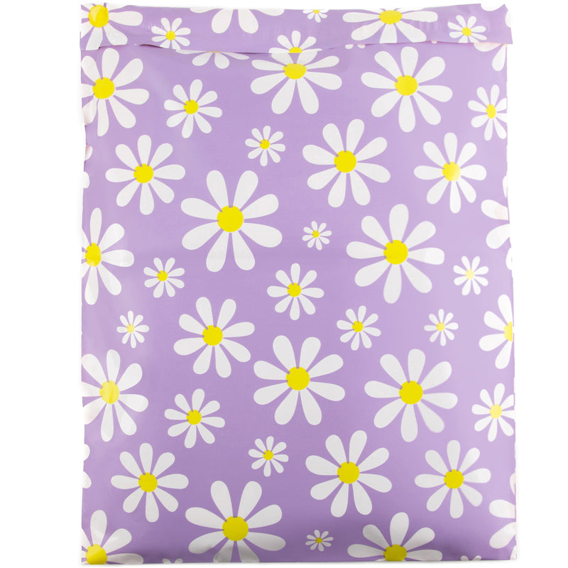 Inspired Mailers Flat Poly Mailers Purple Daisies - 14.5x19