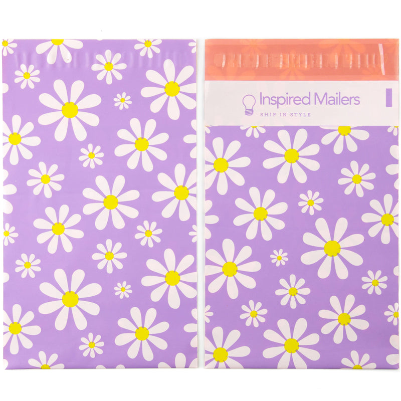 Inspired Mailers Flat Poly Mailers Purple Daisies - 6x9