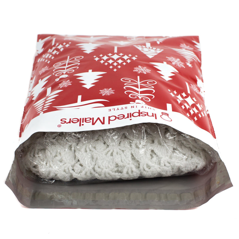 Inspired Mailers Flat Poly Mailers Red Christmas Trees - 10x13