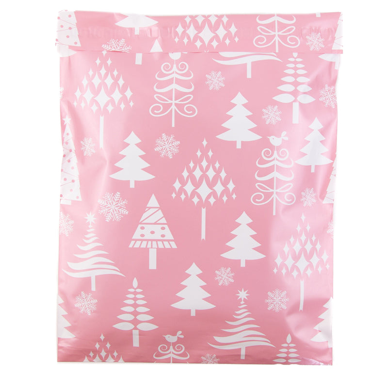 Inspired Mailers Flat Poly Mailers Rose Gold Christmas Trees - 10x13