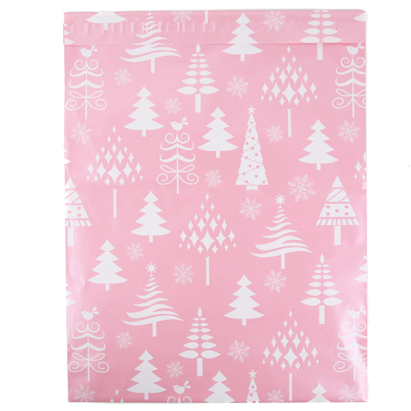 Inspired Mailers Flat Poly Mailers Rose Gold Christmas Trees - 14.5x19