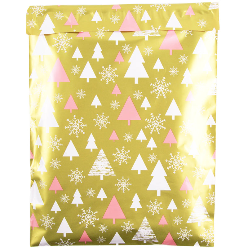 Inspired Mailers Flat Poly Mailers Rose Gold Winter Forest - 10x13