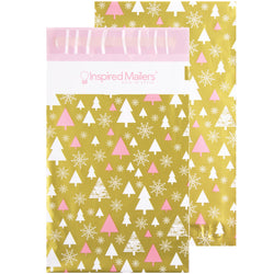 Inspired Mailers Flat Poly Mailers Rose Gold Winter Forest - 6x9
