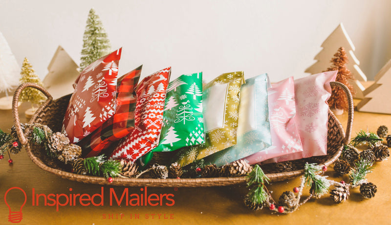 Inspired Mailers Flat Poly Mailers Rose Gold Winter Forest - 6x9