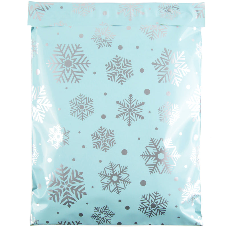 Inspired Mailers Flat Poly Mailers Silver Snowflakes - 10x13