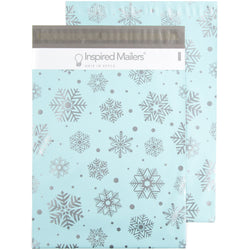 Inspired Mailers Flat Poly Mailers Silver Snowflakes - 10x13