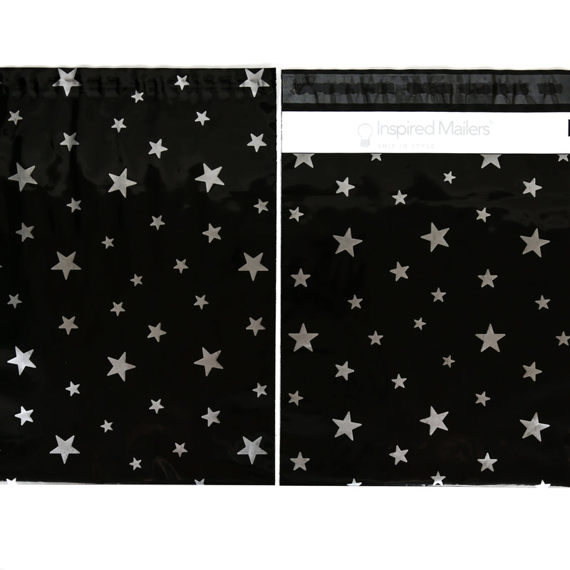 Inspired Mailers Flat Poly Mailers Silver Stars - 10x13