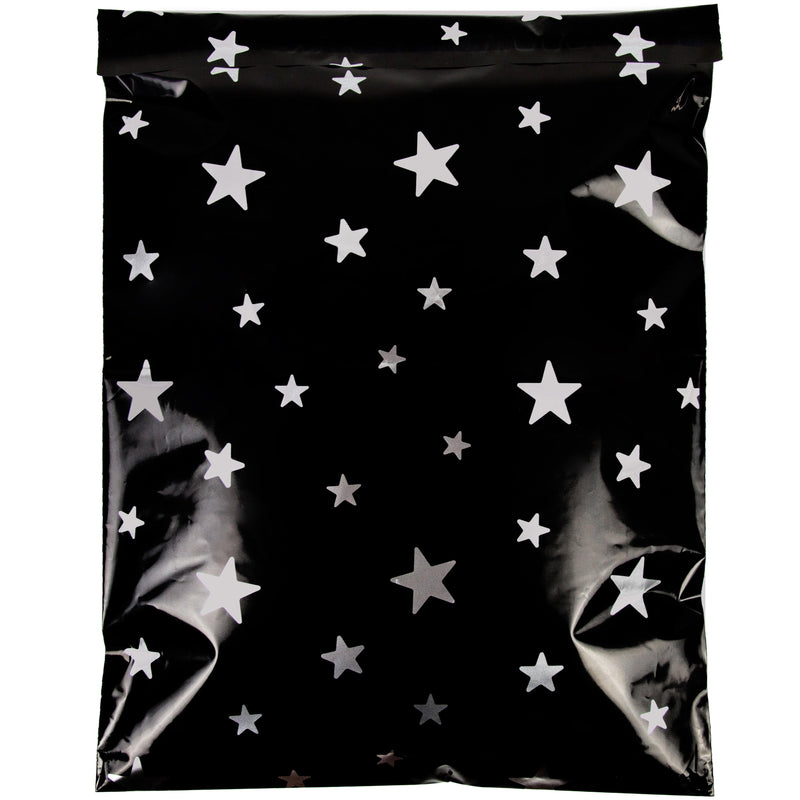 Inspired Mailers Flat Poly Mailers Silver Stars - 14.5x19