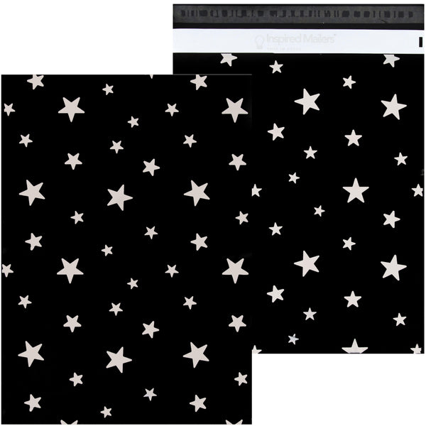 Inspired Mailers Flat Poly Mailers Silver Stars - 14.5x19