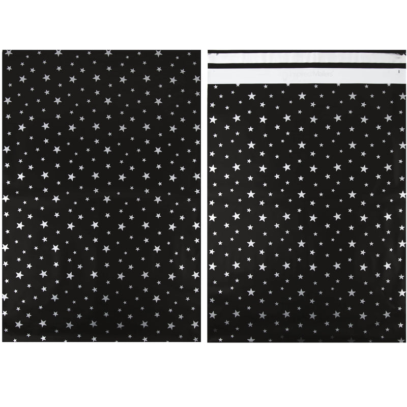 Inspired Mailers Flat Poly Mailers Silver Stars - 16x22