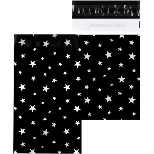 Inspired Mailers Flat Poly Mailers Silver Stars - 6x9