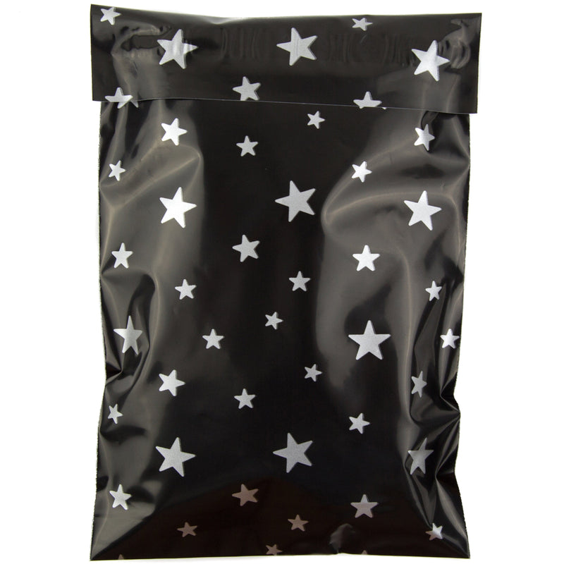 Inspired Mailers Flat Poly Mailers Silver Stars - 6x9