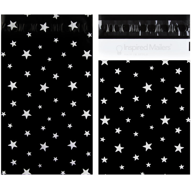 Inspired Mailers Flat Poly Mailers Silver Stars - 6x9