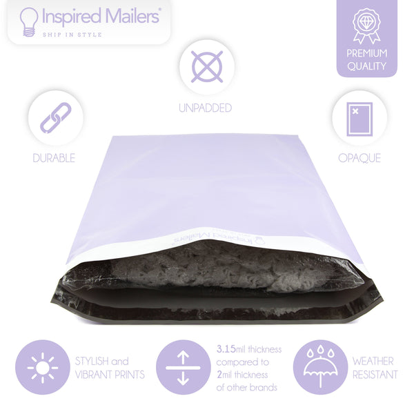 Inspired Mailers Flat Poly Mailers Solid Lavender - 14.5x19