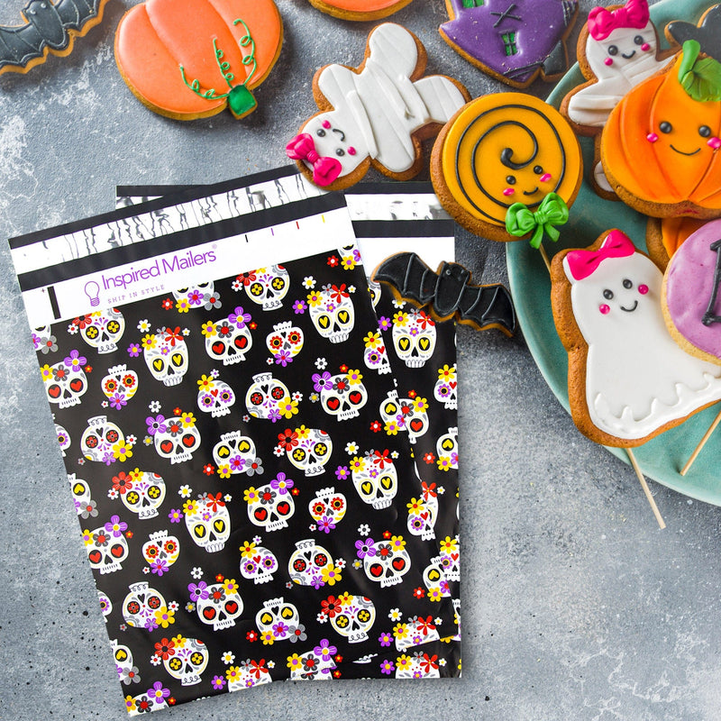 Inspired Mailers Flat Poly Mailers Sugar Skulls - 10x13