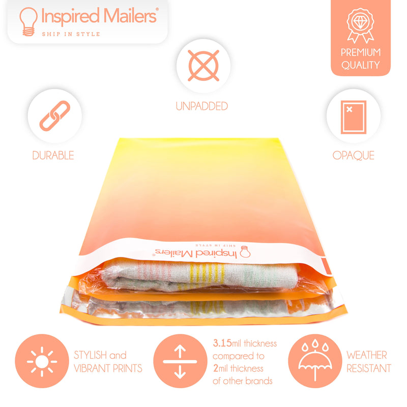 Inspired Mailers Flat Poly Mailers Sunset Ombre - 10x13