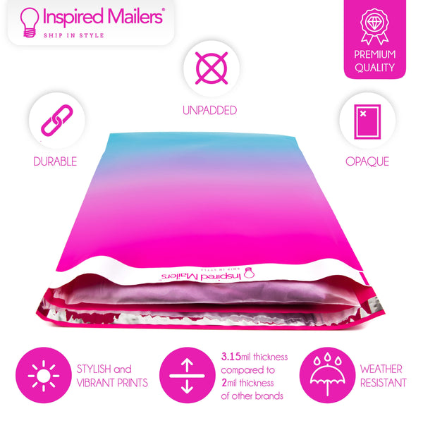 Inspired Mailers Flat Poly Mailers Vibrant Ombre - 14.5x19