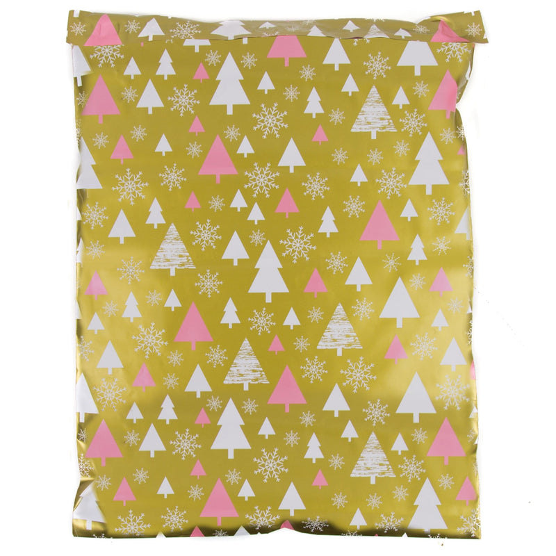 Inspired Mailers Flat Poly Mailers Winter Forest Rose Gold - 14.5x19