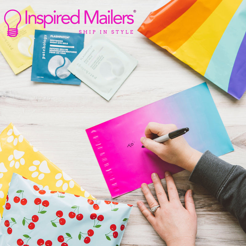 Inspired Mailers Flat Poly Mailers Yellow Paw Prints - 10x13