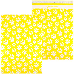 Inspired Mailers Flat Poly Mailers Yellow Paw Prints - 14.5x19