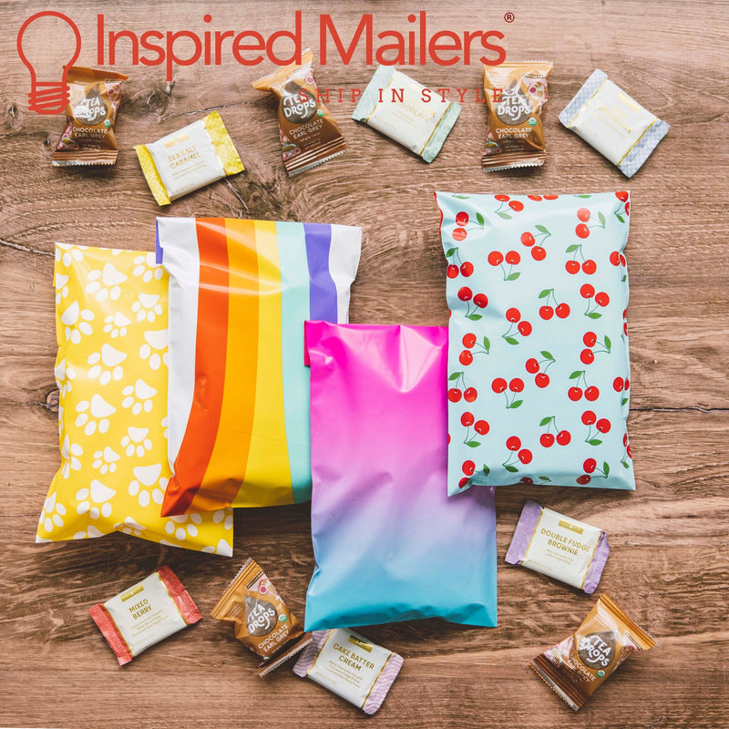 Inspired Mailers Flat Poly Mailers Yellow Paw Prints - 6x9