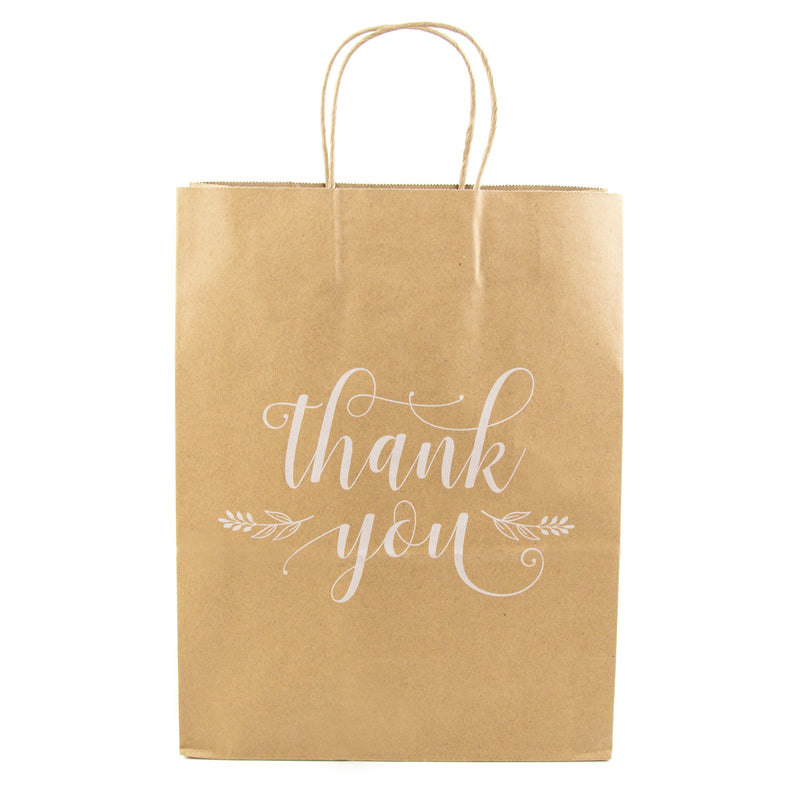 Inspired Mailers Thank You Kraft Shopping Bags 10x5x13