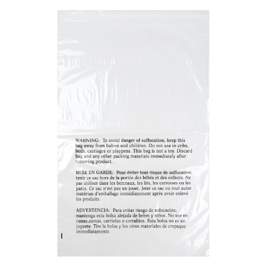 Retail Supply Co Supplies Poly Bags - Suffocation Warning - Self Seal - 16x22"